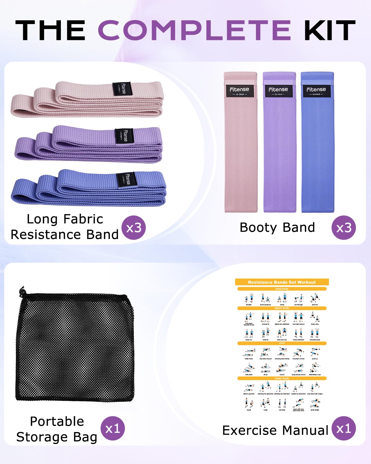 Fitense Juego de bandas de resistencia de tela